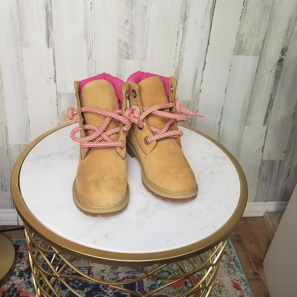 TIMBERLAND HERITAGE 6 INCH Waterproof Boot Pink Lace - Picture 6 of 8